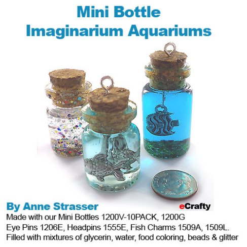 Mini Bottle Imaginarium Aquarium Charms by Anne Strasser for eCrafty