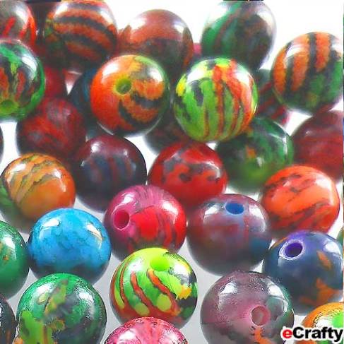 Rainbow Resin beads in Crazy Quilt from eCrafty.com