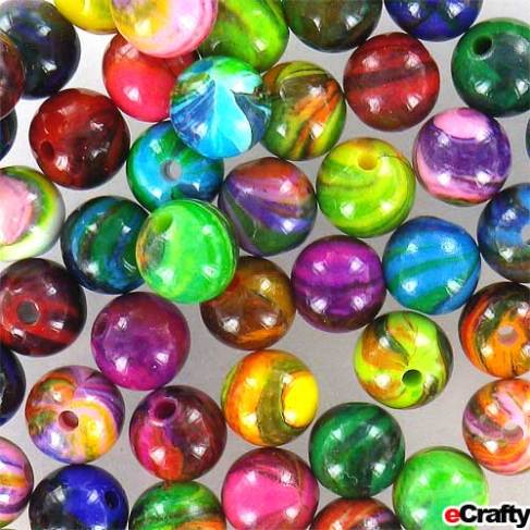 Rainbow Resin beads from eCrafty.com